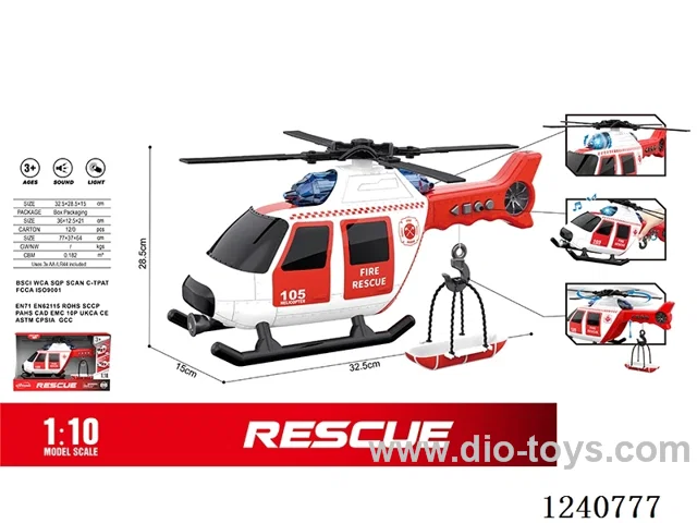 1. 10 B/O helicopter W L/M included battery