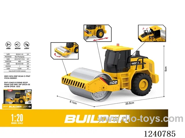 1:20 Inertial road roller W L/M included battery