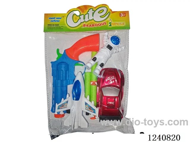 soft bullet gun /pull back car set