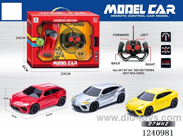 1:24 4ch rc car 3 colors not included battery