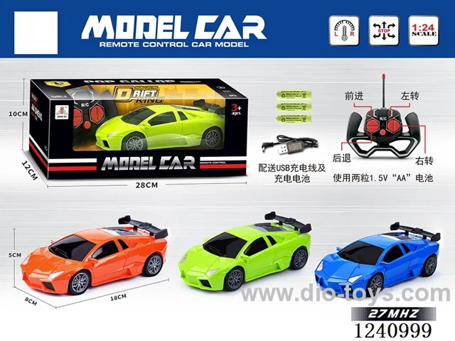 1:24 4ch rc car 3 colors included battery