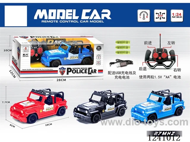 1:24 4ch rc car 3 colors included battery