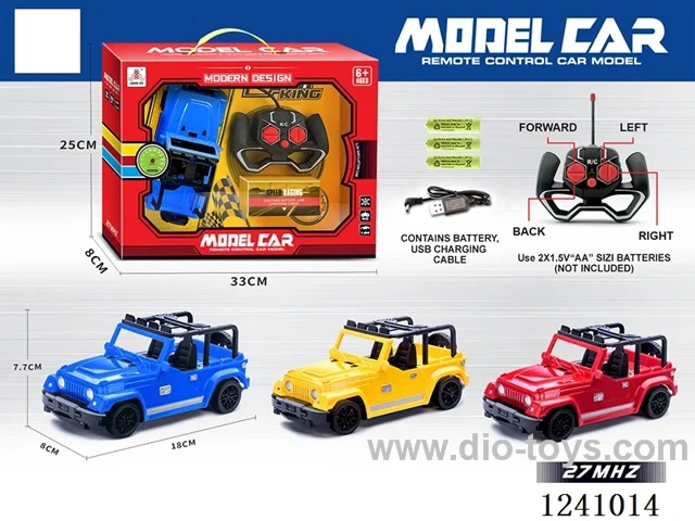 1:24 4ch rc car 3 colors included battery