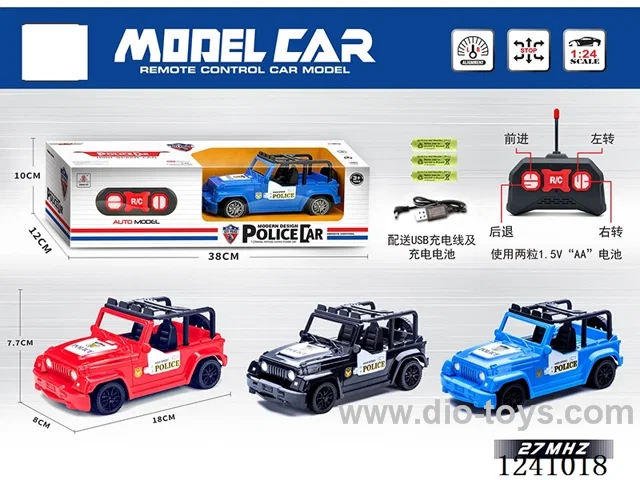 1:24 4ch rc car 3 colors included battery
