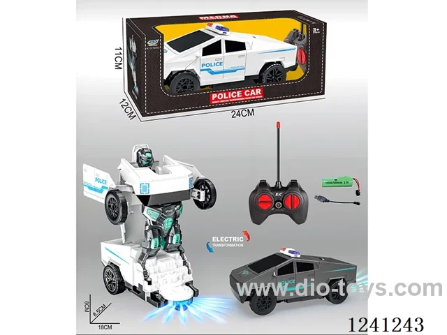 4ch RC Transformer Tesla Police Car 2 colors mixed included battery