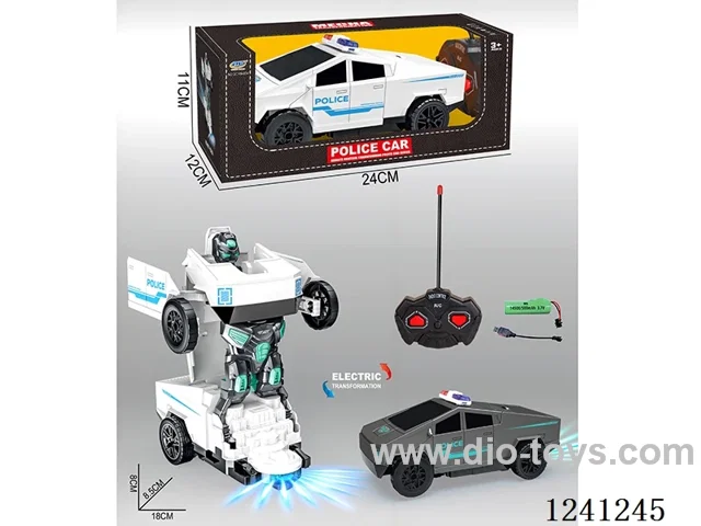 2ch RC Transformer Tesla Police Car 2 colors mixed included battery