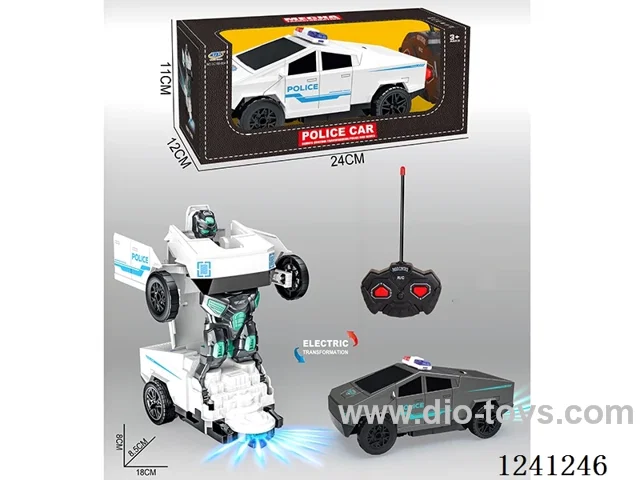 2ch RC Transformer Tesla Police Car 2 colors mixed not included battery