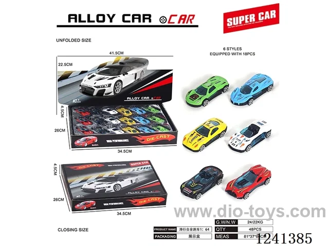 1:64 free wheel alloy car 18PCS