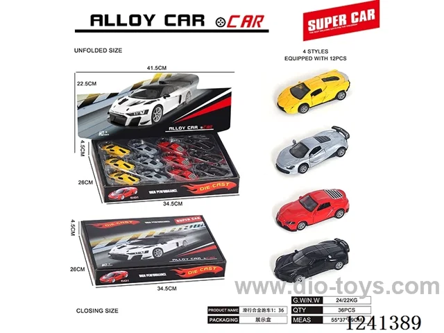1:36 pull back alloy car 12PCS