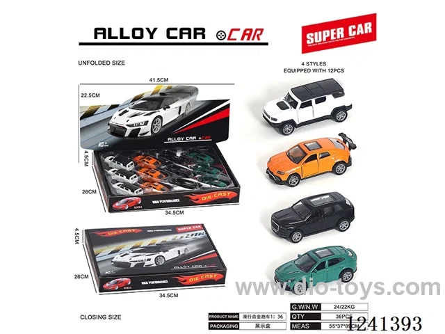 1:36 pull back alloy car 12PCS