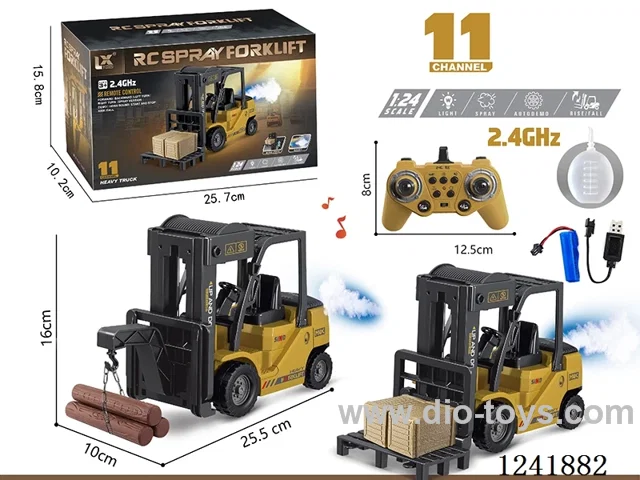 1：24 2.4G 11ch rc Forklift crane 2 in 1 W L/M/spray included battery