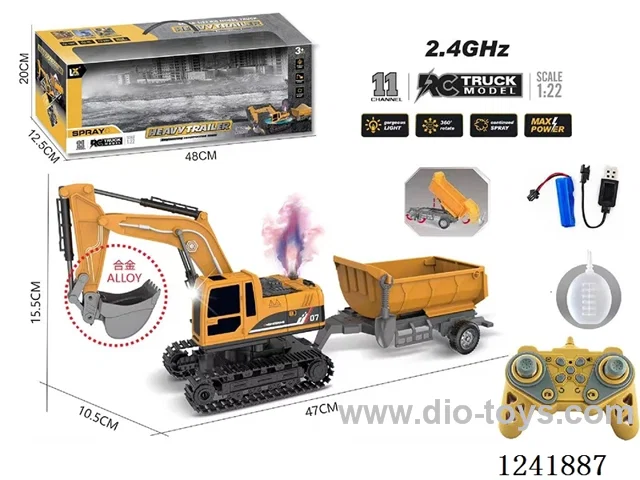 1：22 2.4G 11ch rc alloy engineering vehicles W L/M/spray included battery
