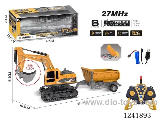 1:22 6ch rc alloy engineering vehicles with light included battery