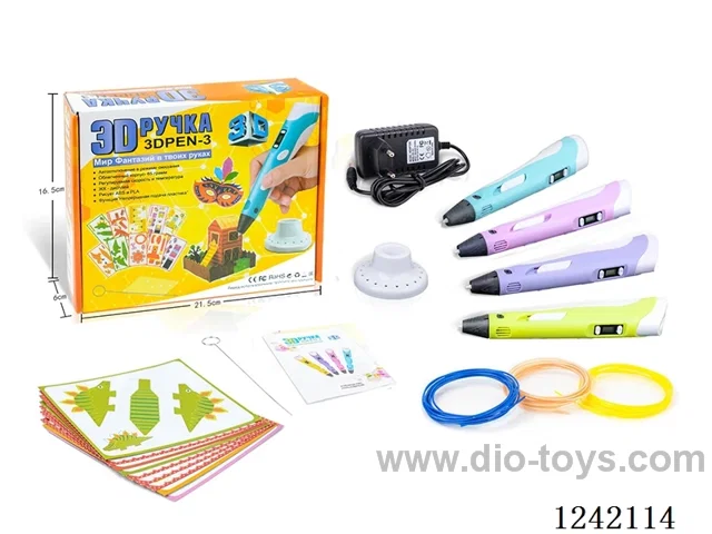High Temperature 3D Printing Pen-Russian Version-Adapter-Yellow Box