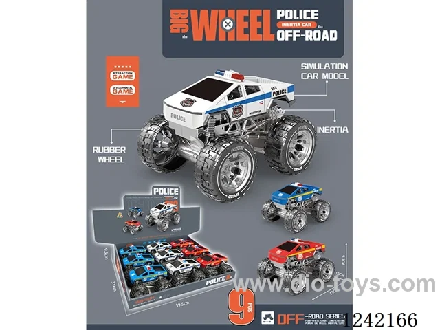 inertia police car 3 colors mixed 9PCS