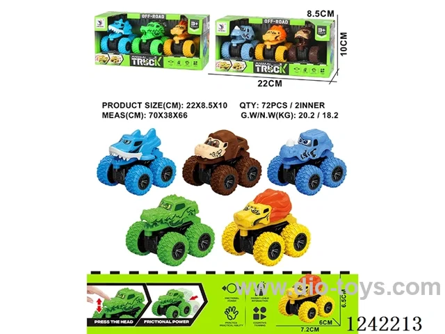 3PCS inertia animal car