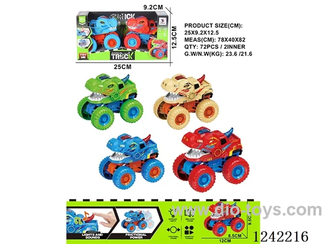 inertia dinosaur car 2PCS W L/M included 6*AG13 button cell
