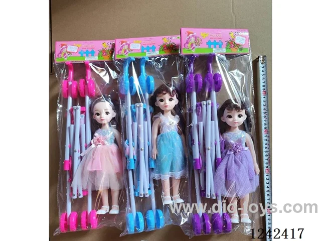 12inch doll with music + stroller (2 mixed)