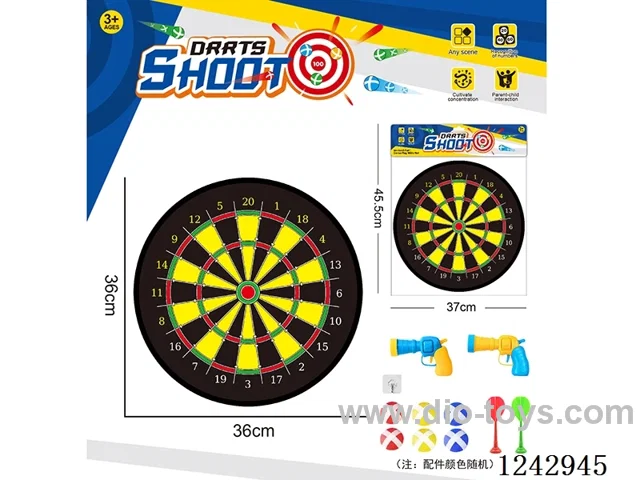 Sticky Ball Fabric Dartboard 36CM (Customizable Design)2 guns 6 balls 2 Darts 1 Hook