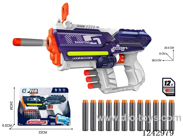 Hand-operated cylinder soft bullet gun 2 colors mixed