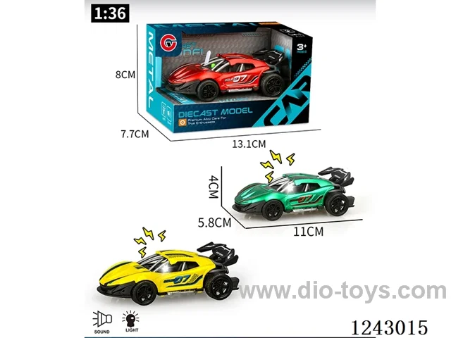 1:36 Alloy Small Pull Back W L/M included battery 3*AG13