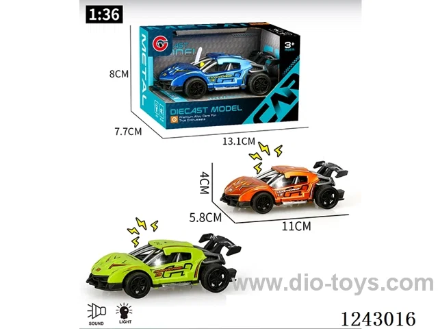 1:36 Alloy Small Pull Back W L/M included battery 3*AG13