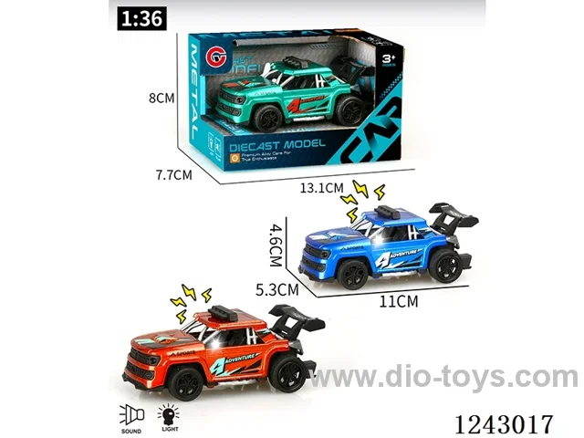 1:36 Alloy Small Pull Back W L/M included battery 3*AG13