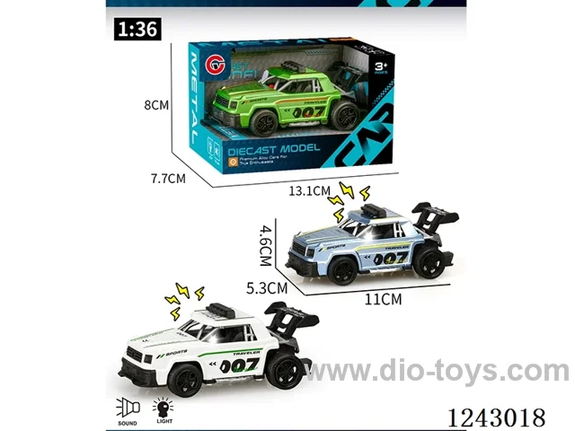 1:36 Alloy Small Pull Back W L/M included battery 3*AG13