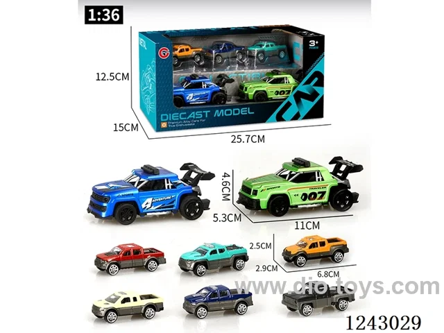 1:36 alloy small pull back car 2PCS+3PCS free wheel car