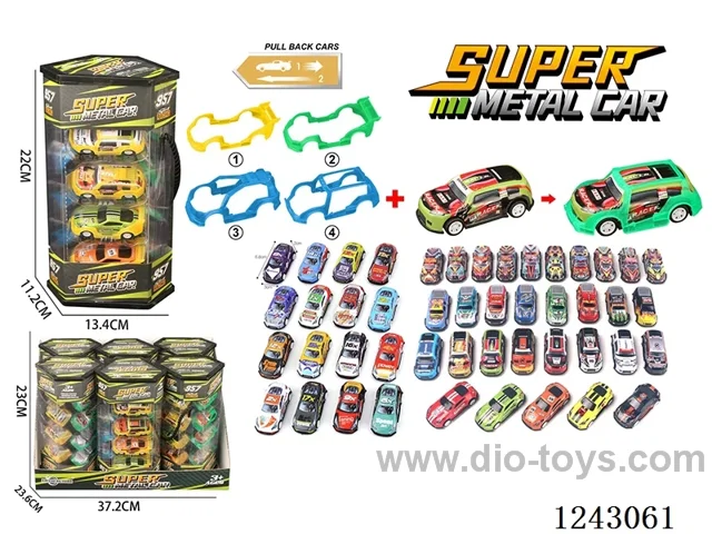 Pull Back Alloy Car (Random 12PCS/tube; 6 tubes/display box)