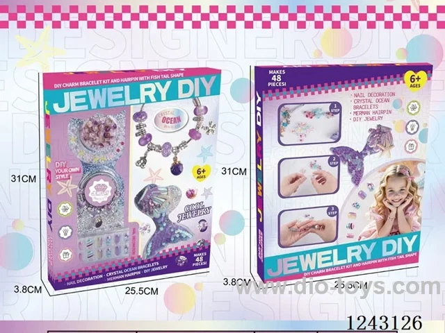 Purple Theme 3-in-1 Pandora Beads (Nails Hair Clips Bracelets)