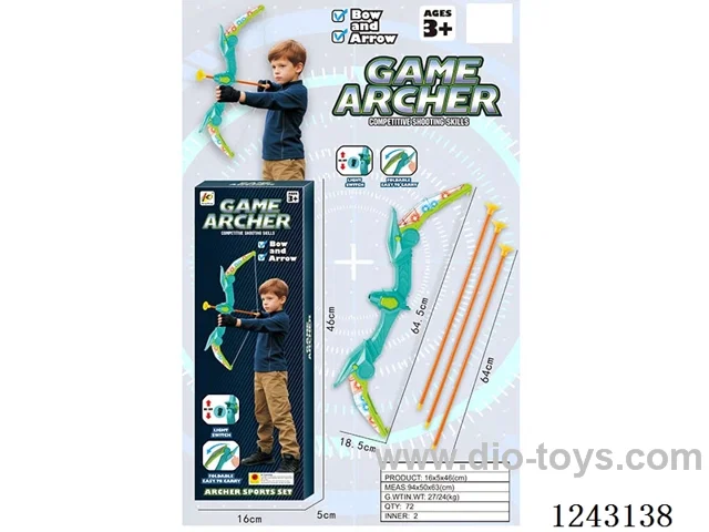 64.5 cm Folding Glitter Bow + 3 Arrows