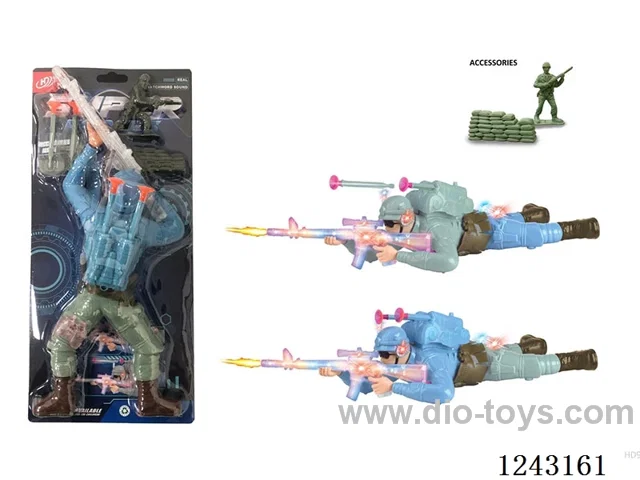 B/O Missile Crawler Soldier - with accessories 2 colors