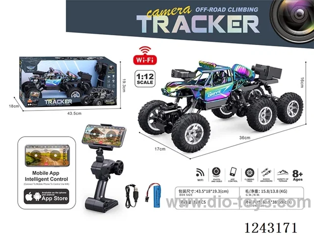 1:12 4ch 6-wheel RC camera car included battery