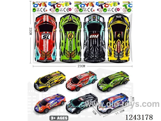 6-colour pull back alloy racing car 4PCS