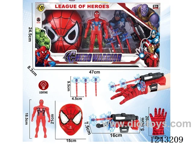 Spider-Man Medium Set -Figurine, mask with light (included battery)