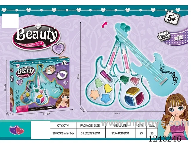 Guitar 2-layer cosmetic children's makeup set