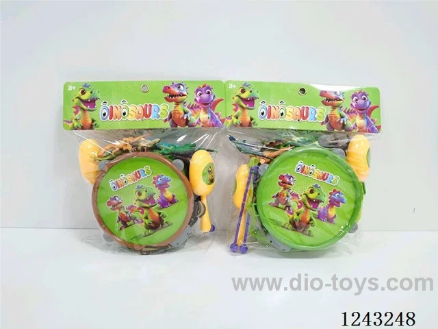 Dinosaurs Cartoon Drums+Sandhammer+6 dinosaurs
