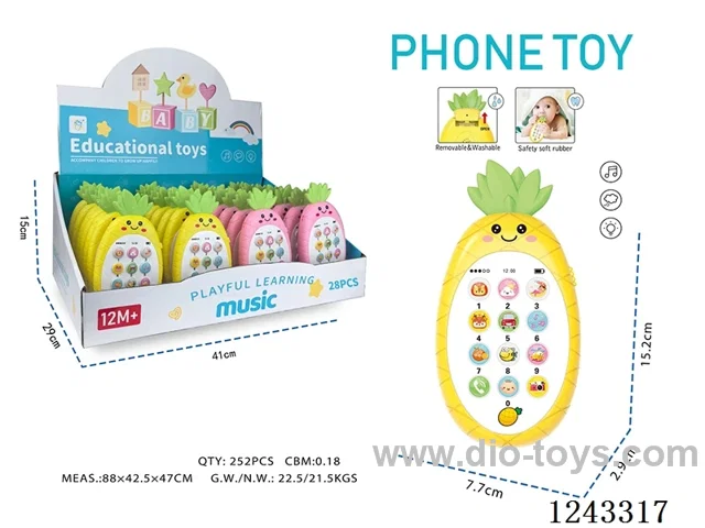 pineapple teether baby mobile W L/M not included battery(2 colours mixed)