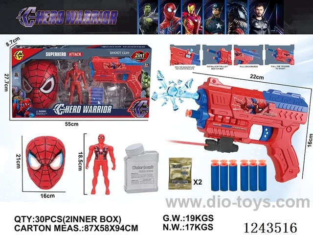 Spider-Man soft bullet/water gun mask set