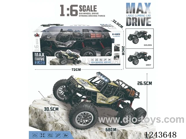 1:6 6WD RC alloy off-road crawler with light included battery 2 colors