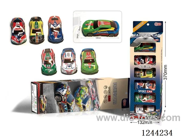 10.5cm Pull Back Tin Car 6PCS