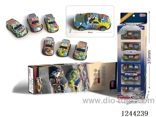 8.6cm Pull Back Tin Car 6PCS