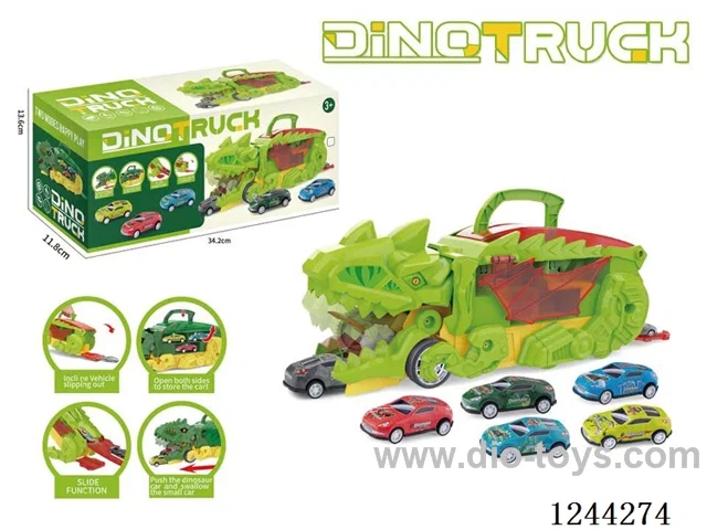 Swallow Car Transformer Dinosaur (with 3PCS Alloy Pull Back Vehicle Random/1 Self-sticky Sheet)
