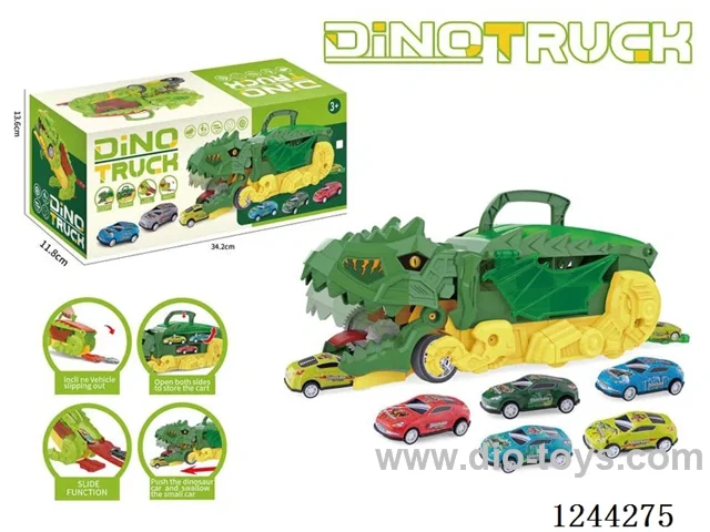 Swallow Car Transformer Dinosaur (with 3PCS Alloy Pull Back Vehicle Random/1 Self-sticky Sheet)
