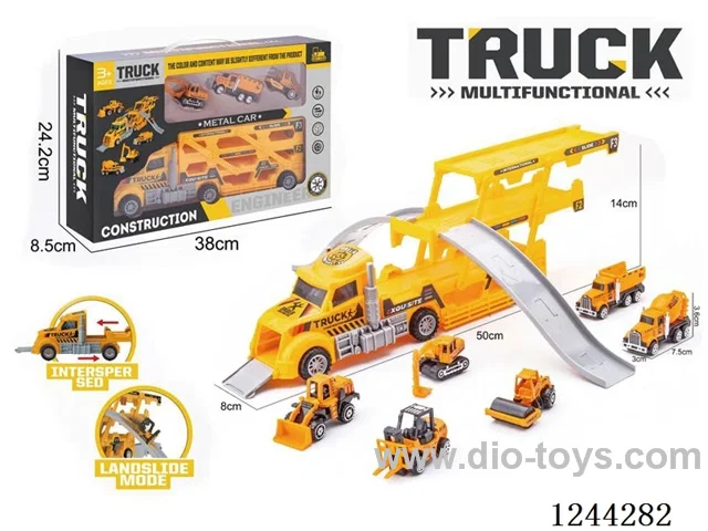Folding Ejector Truck - Alloy Engineer Car Track Scene (Yellow Car)