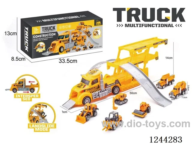 Folding Ejector Truck - Alloy Engineer Car Track Scene (Yellow Car) )