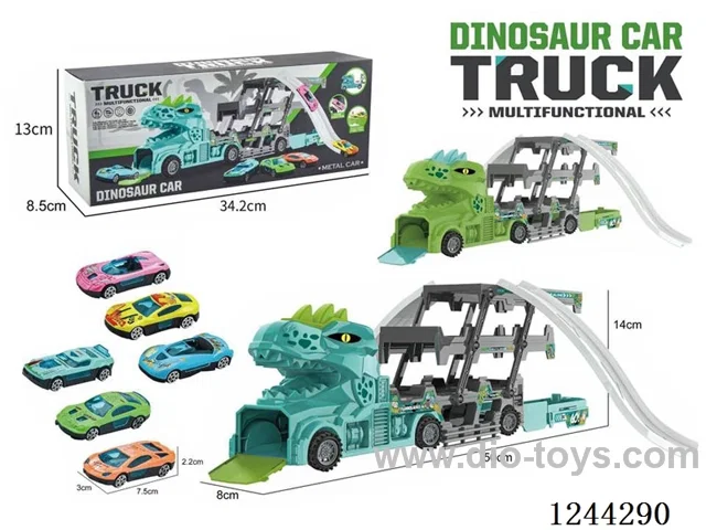 Portable Folding Slingshot Dinosaur Head Triple Decker Van (2 Colours Mixed Green and Blue) (Blue)