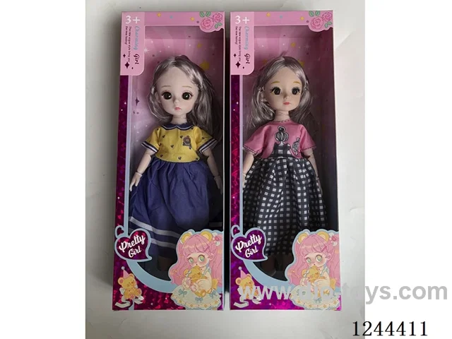 12 inch jointed 3D eye doll/2 mixed