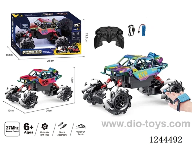 1:18 6ch rc alloy car 2 colors with watch dual RC included battery